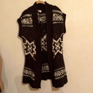 Vintage Mossimo Supply Company Wool Blend Open Front Long Sweater Vest Size L